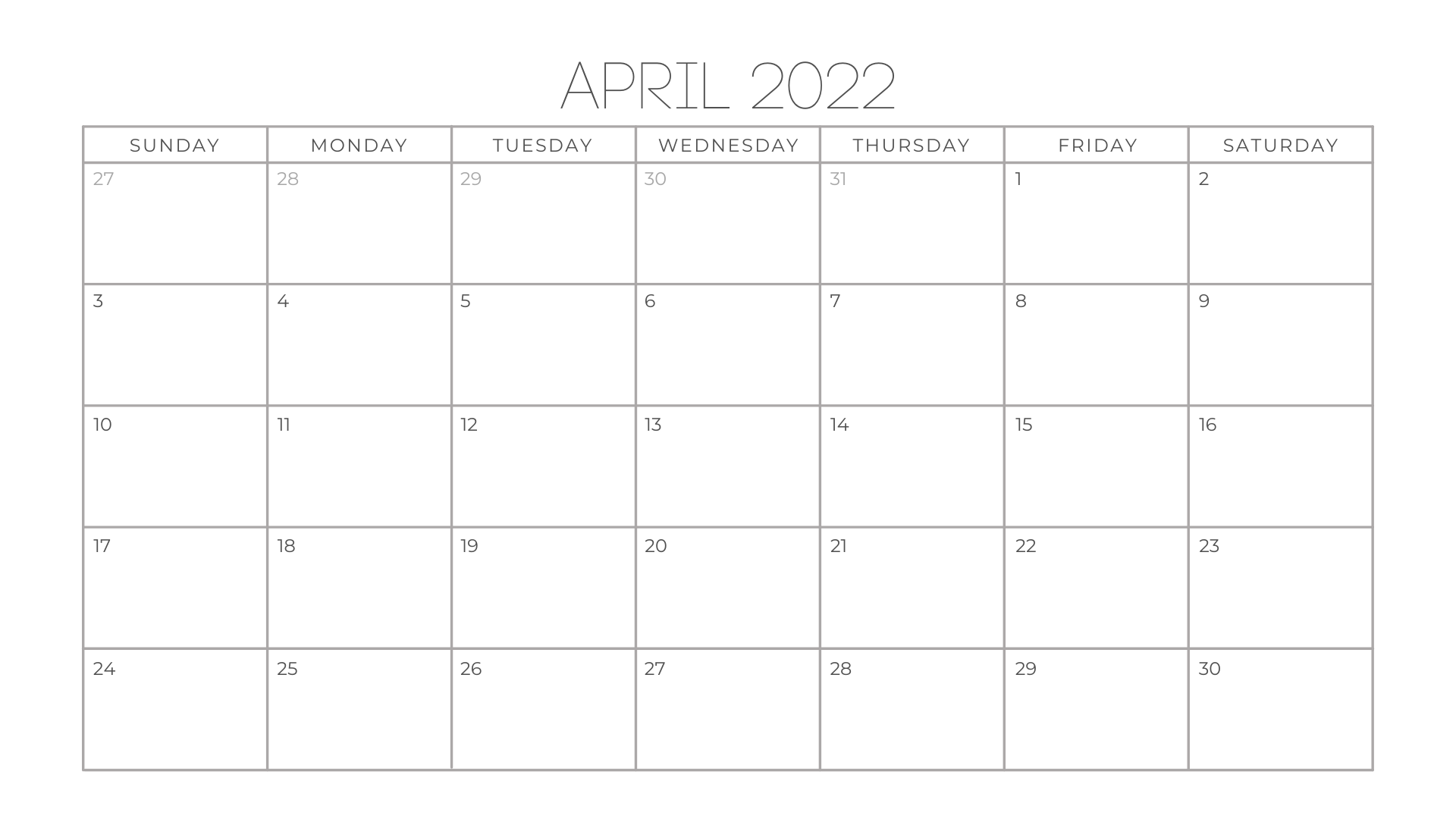 April 2022 Calendar 3