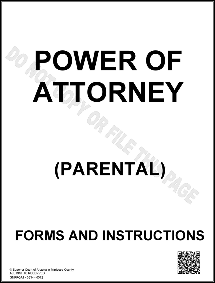 Arizona Parental Power of Attorney Form