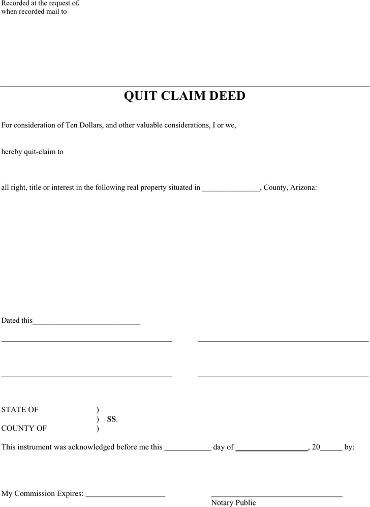 Quitclaim Deed Template Free Template Download,Customize and Print