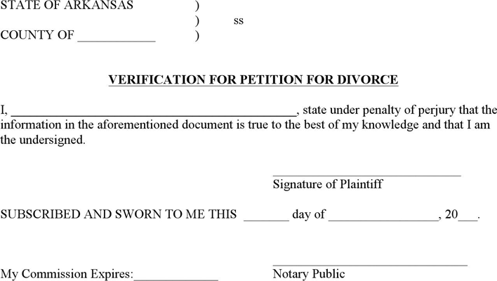 Arkansas Dissolution of Marriage Form Page 3