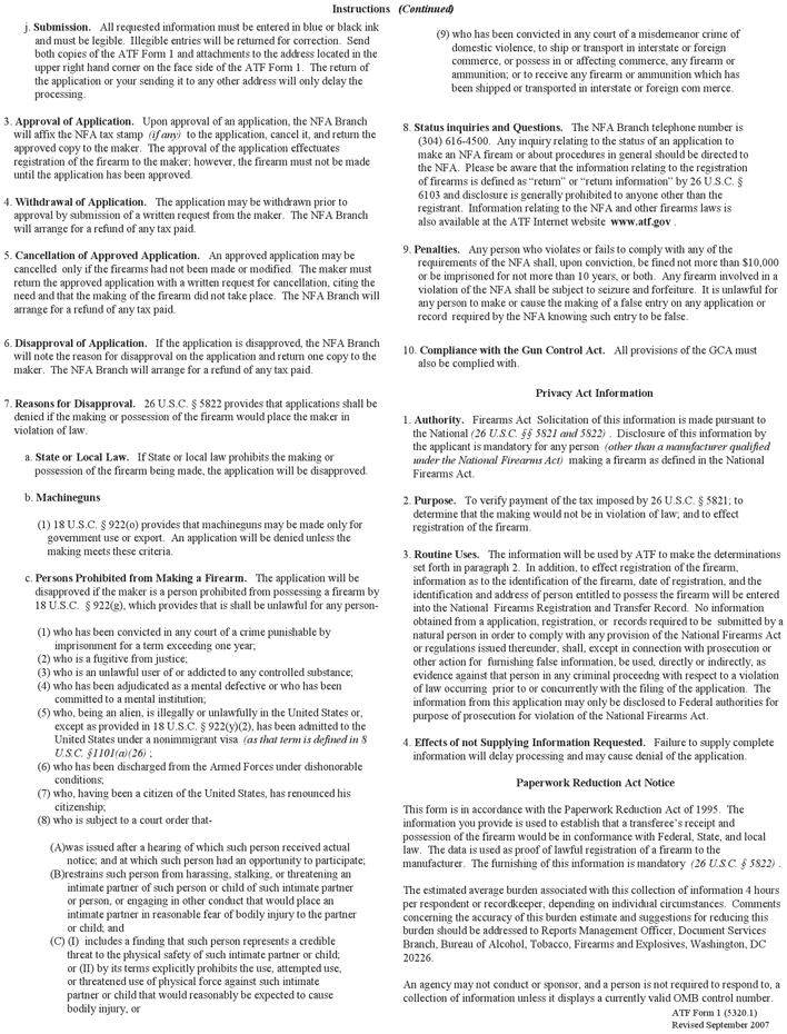 ATF Form 1 Page 4