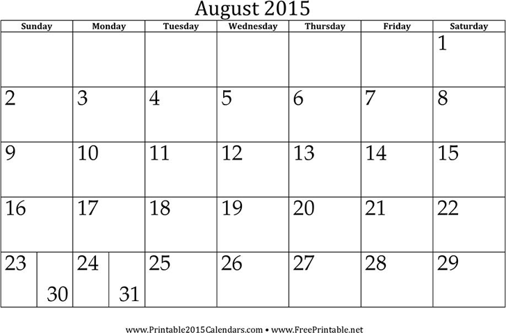 August 2015 Calendar 1