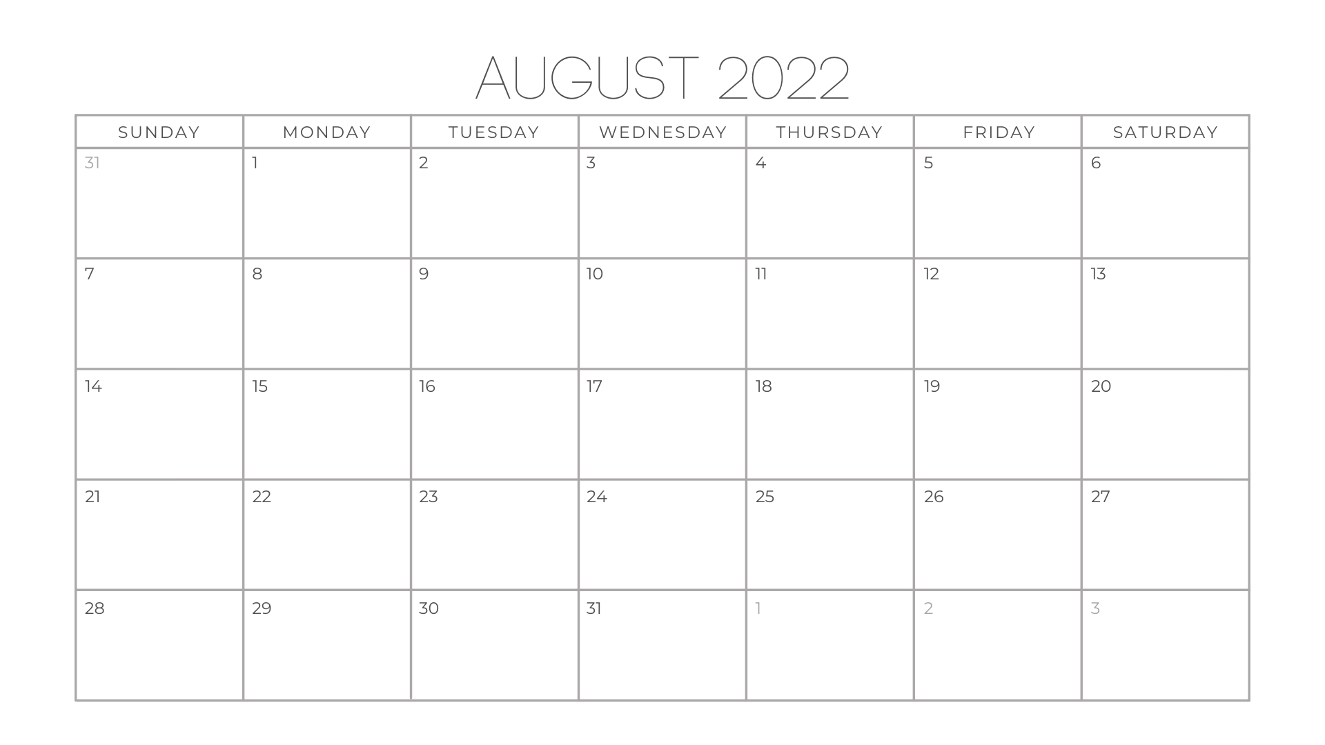 August 2022 Calendar 3