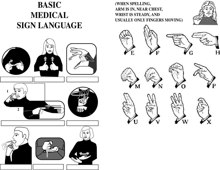 Basic Medical Sign Language Page 4