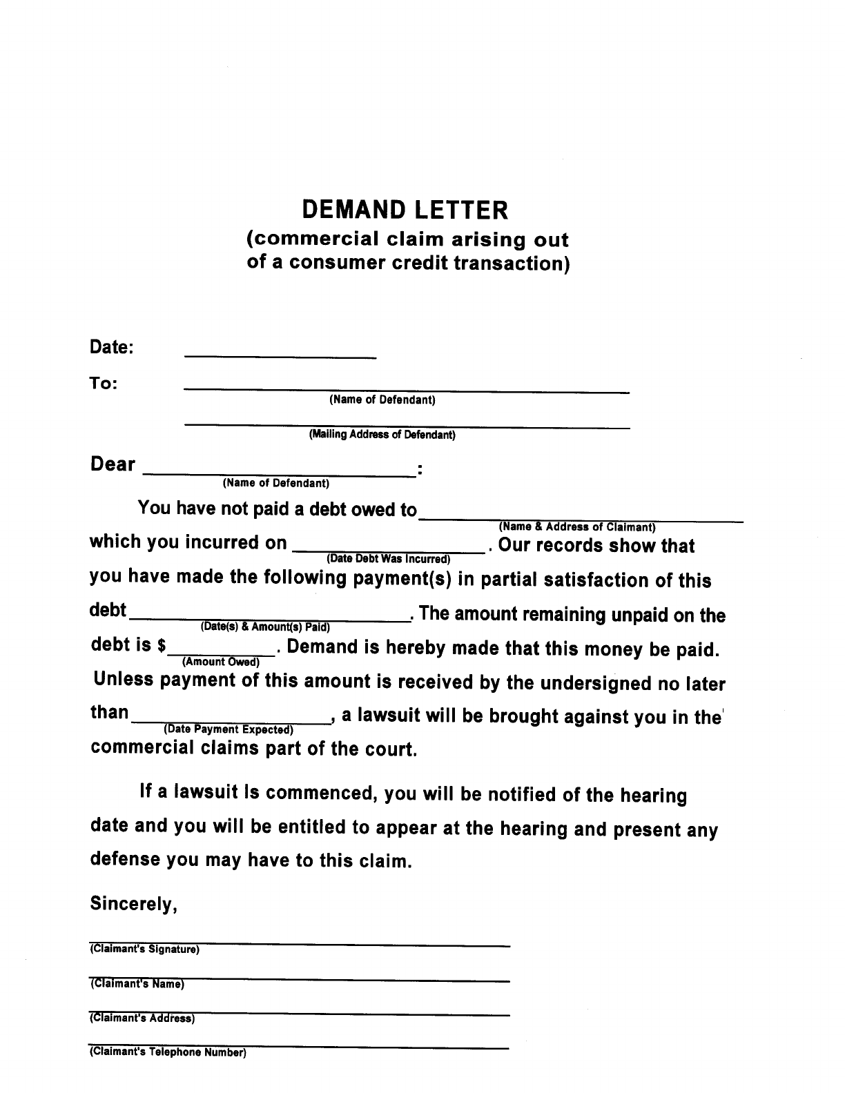 Demand Letter Sample 4