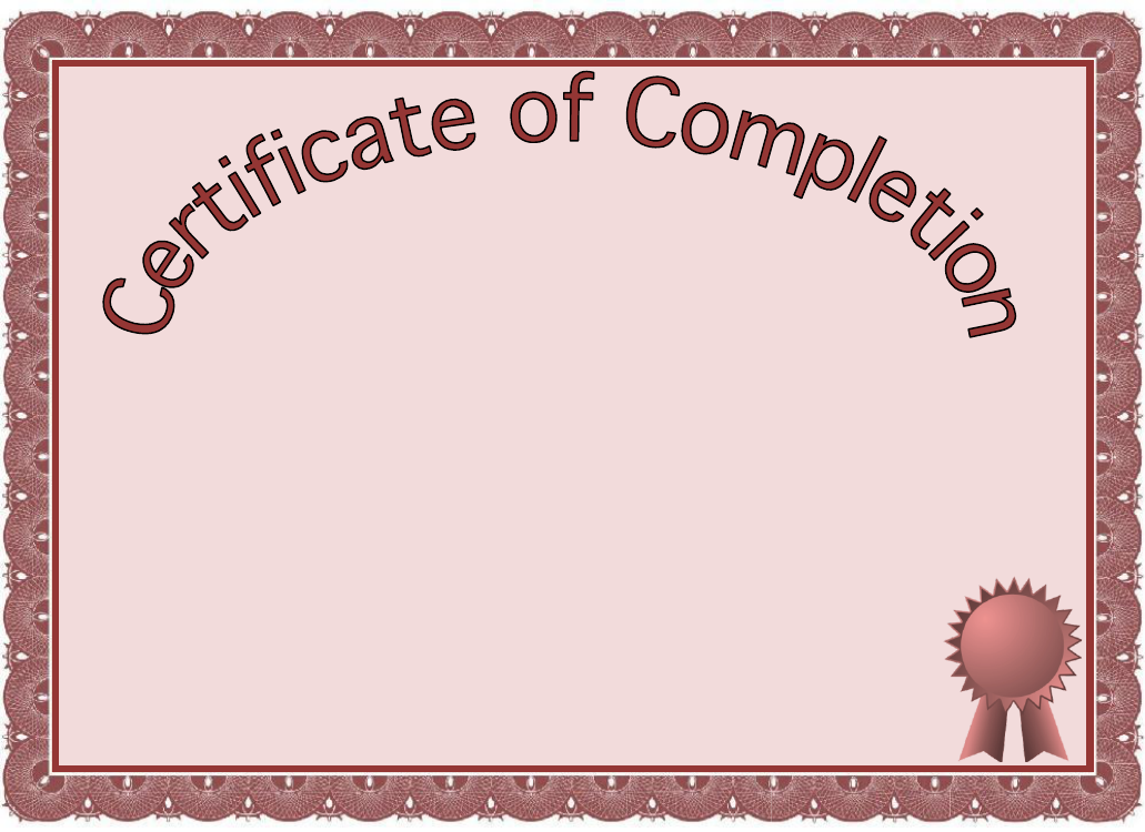 Certificate of Completion Template 3