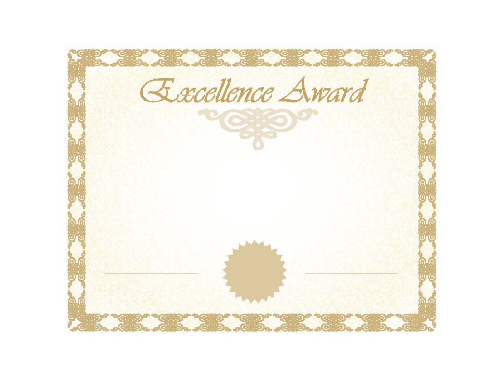 Excellence Award Certificate