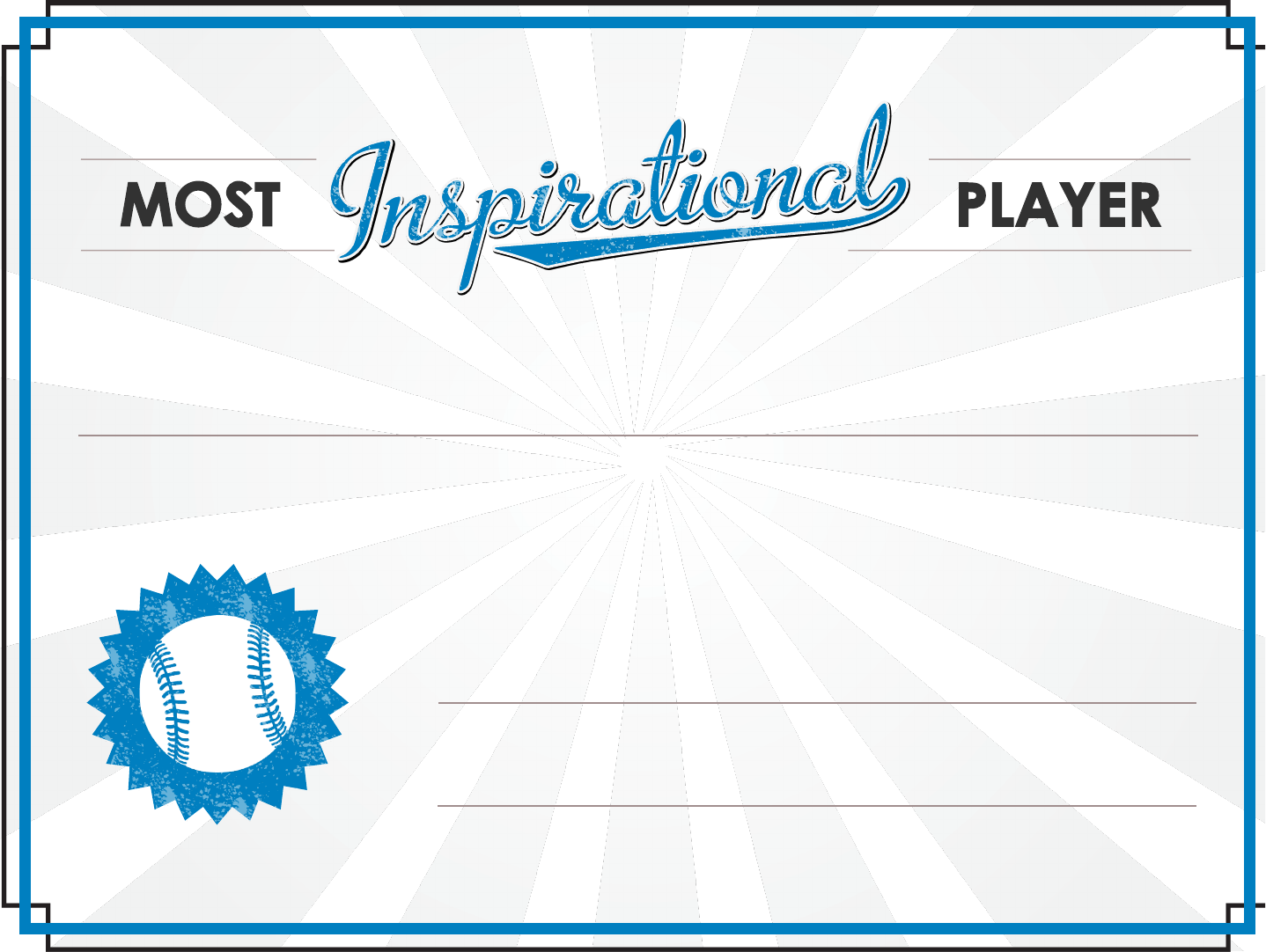 Most Inspirational Player Award Certificate
