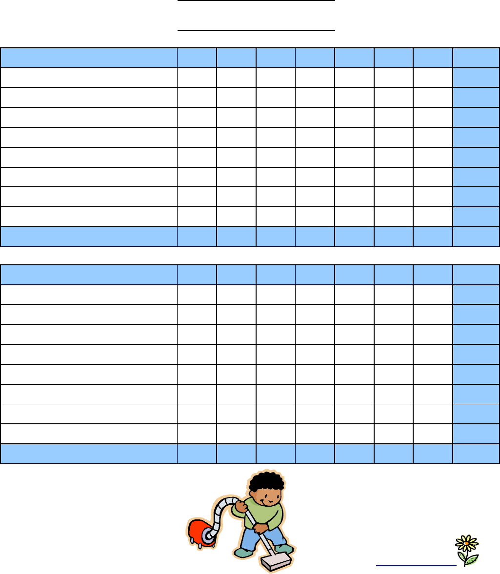 Responsibility Chart for Boy