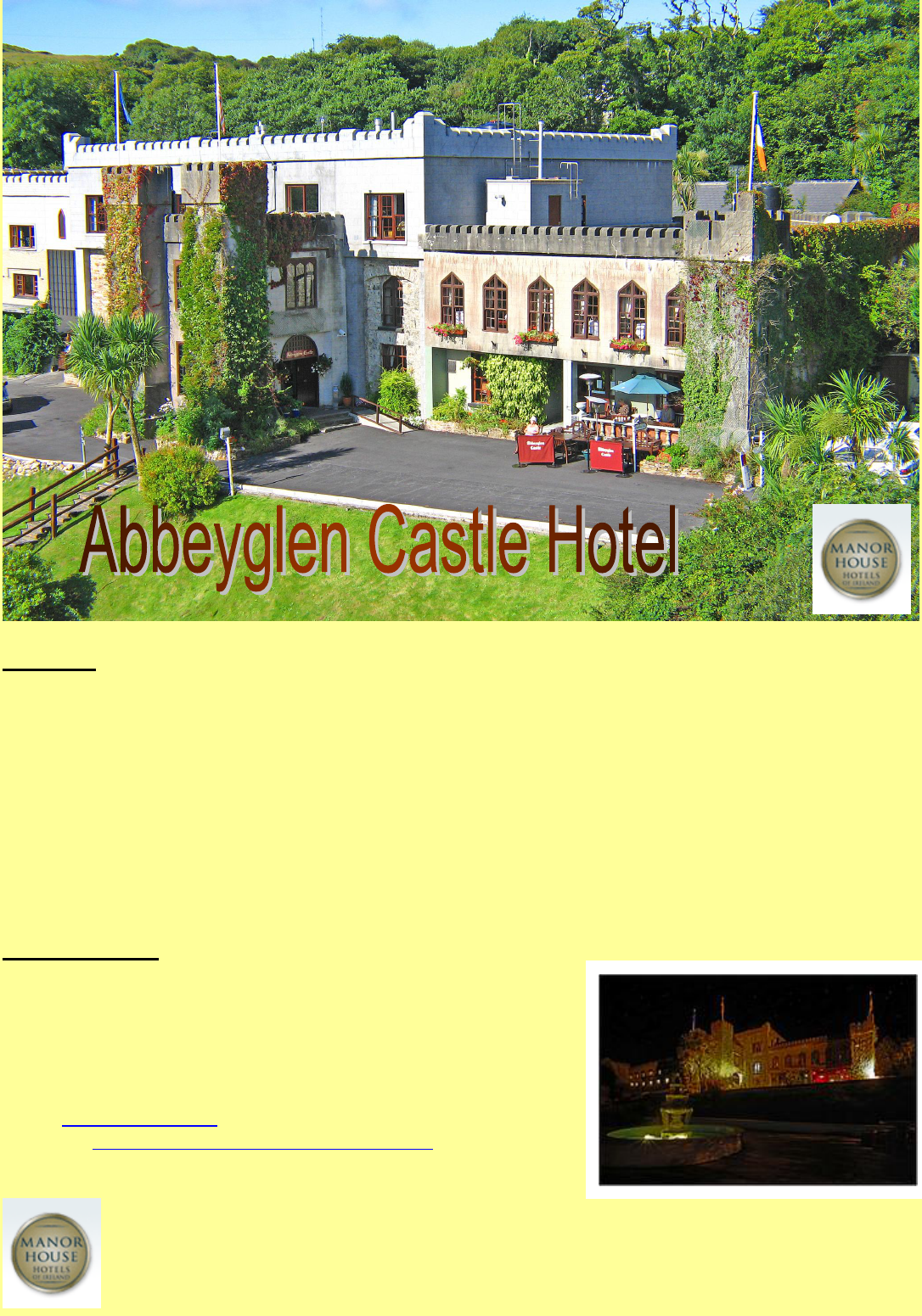 Abbeyglen Castle Hotel Brochure