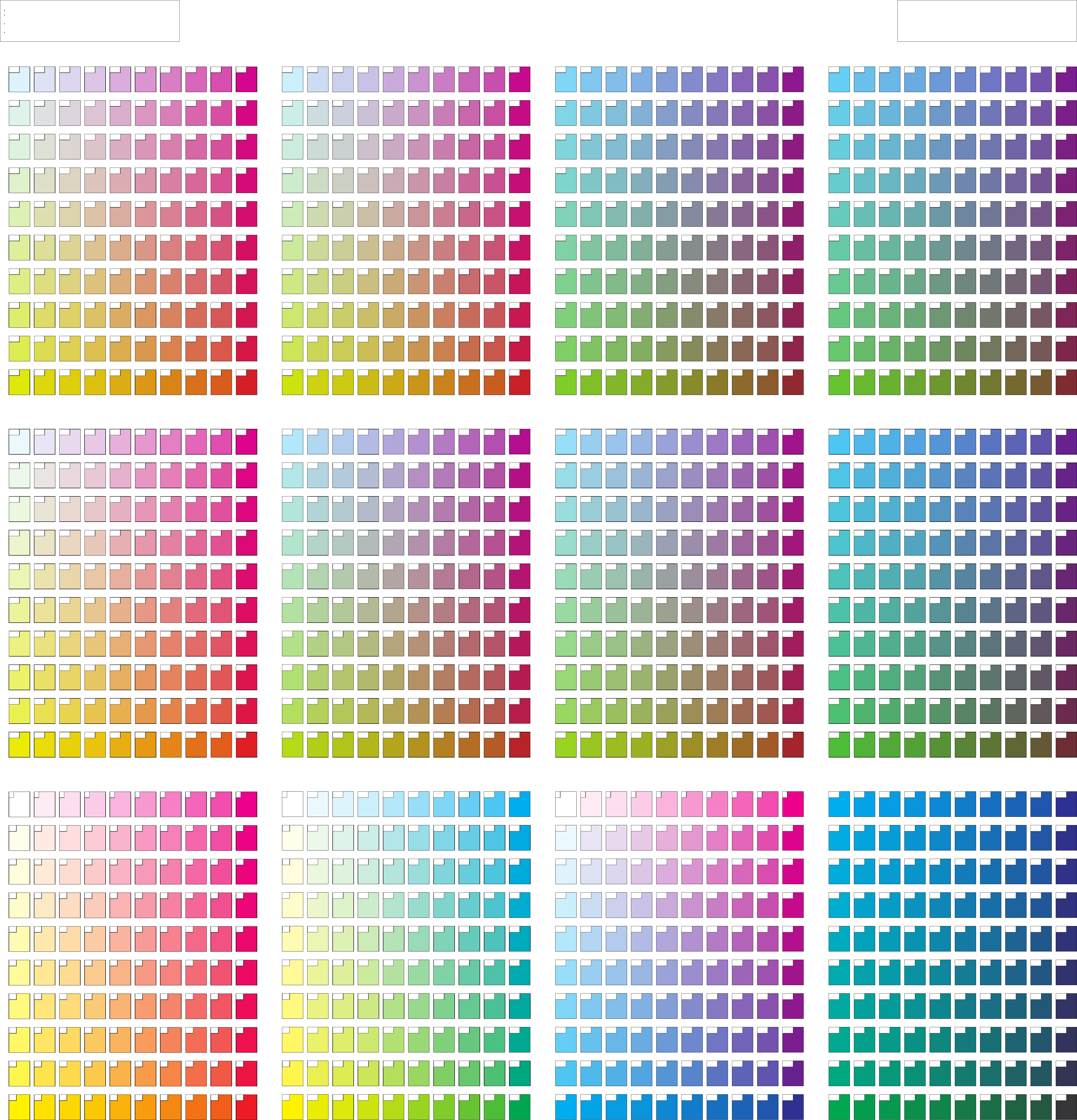 CMYK Color Chart.