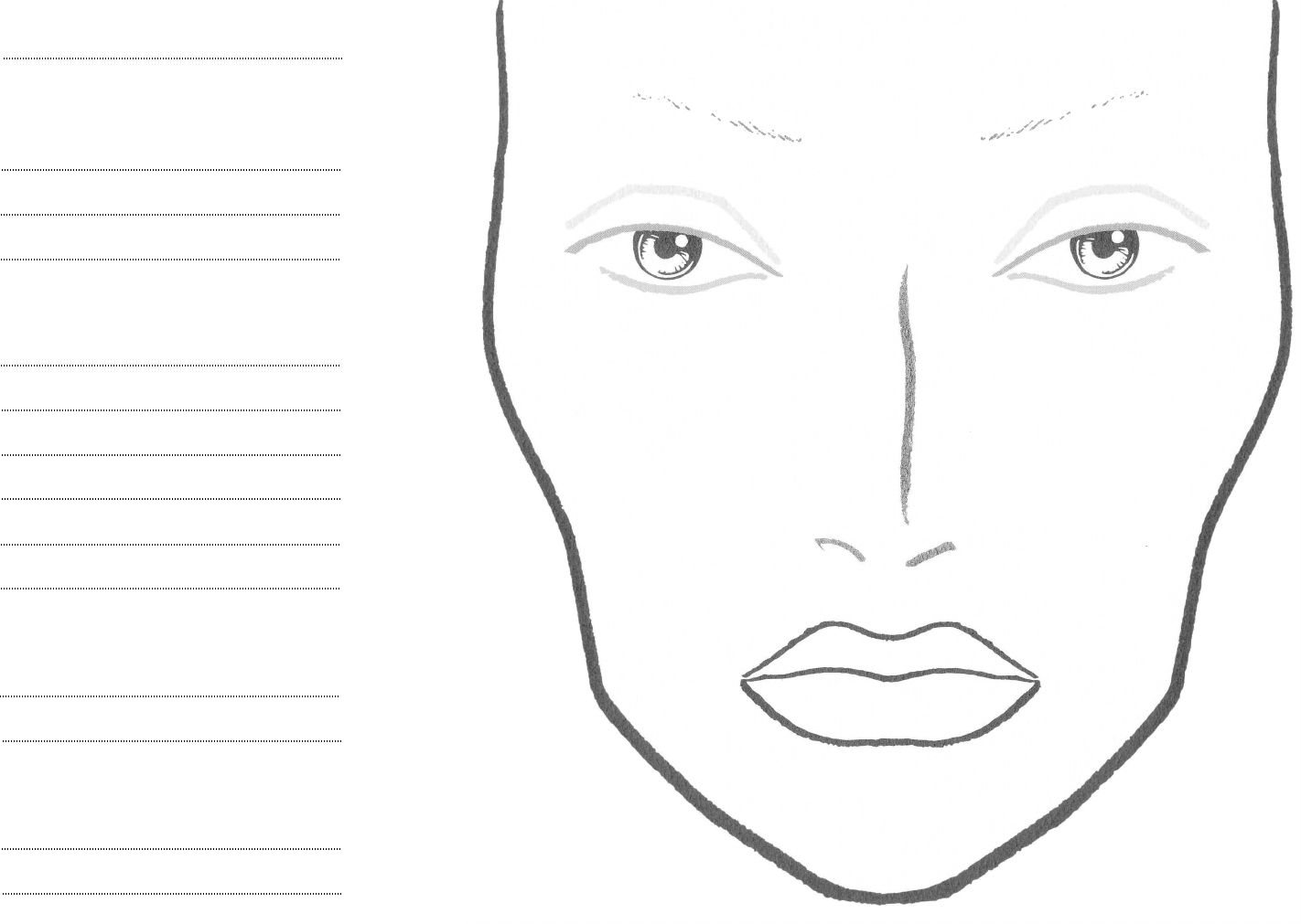 Free Face Chart Pdf 4253kb 1 Page S