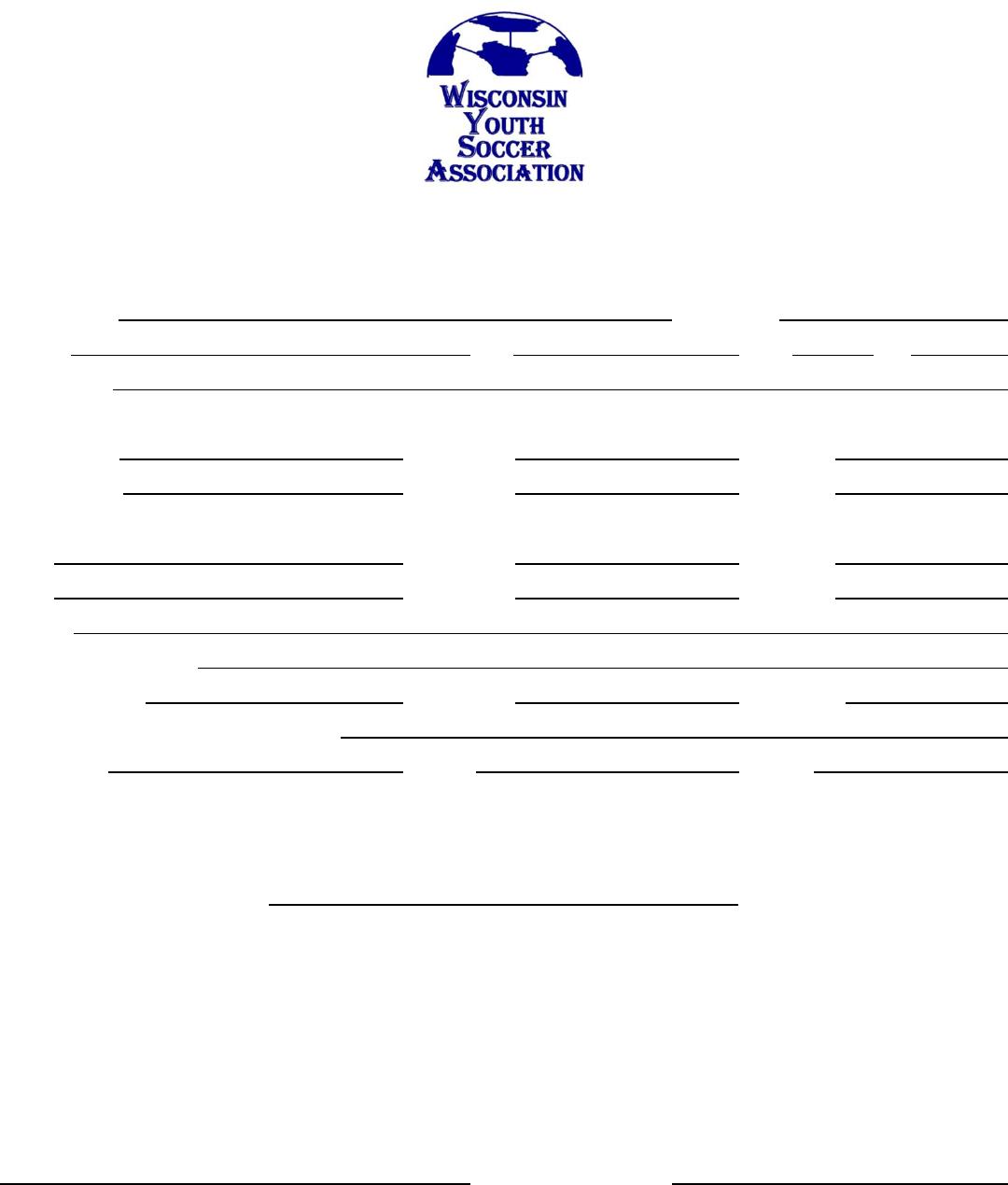Wisconsin Player Medical Release Form