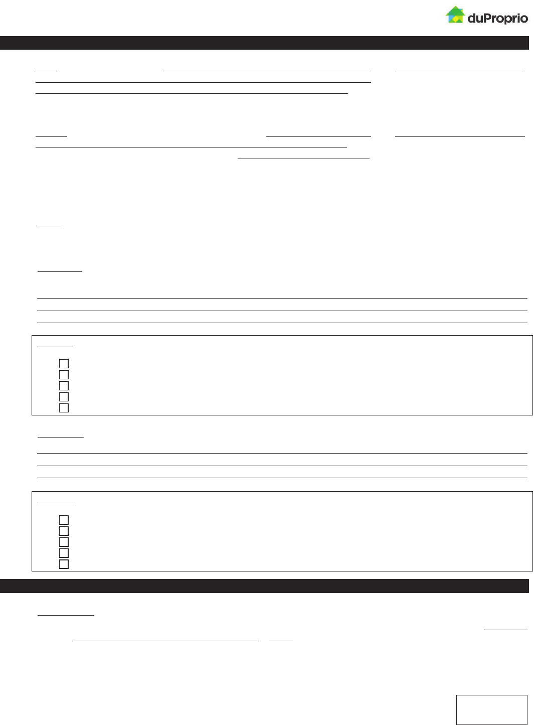 Quebec Offer to Purchase - Commercial Form