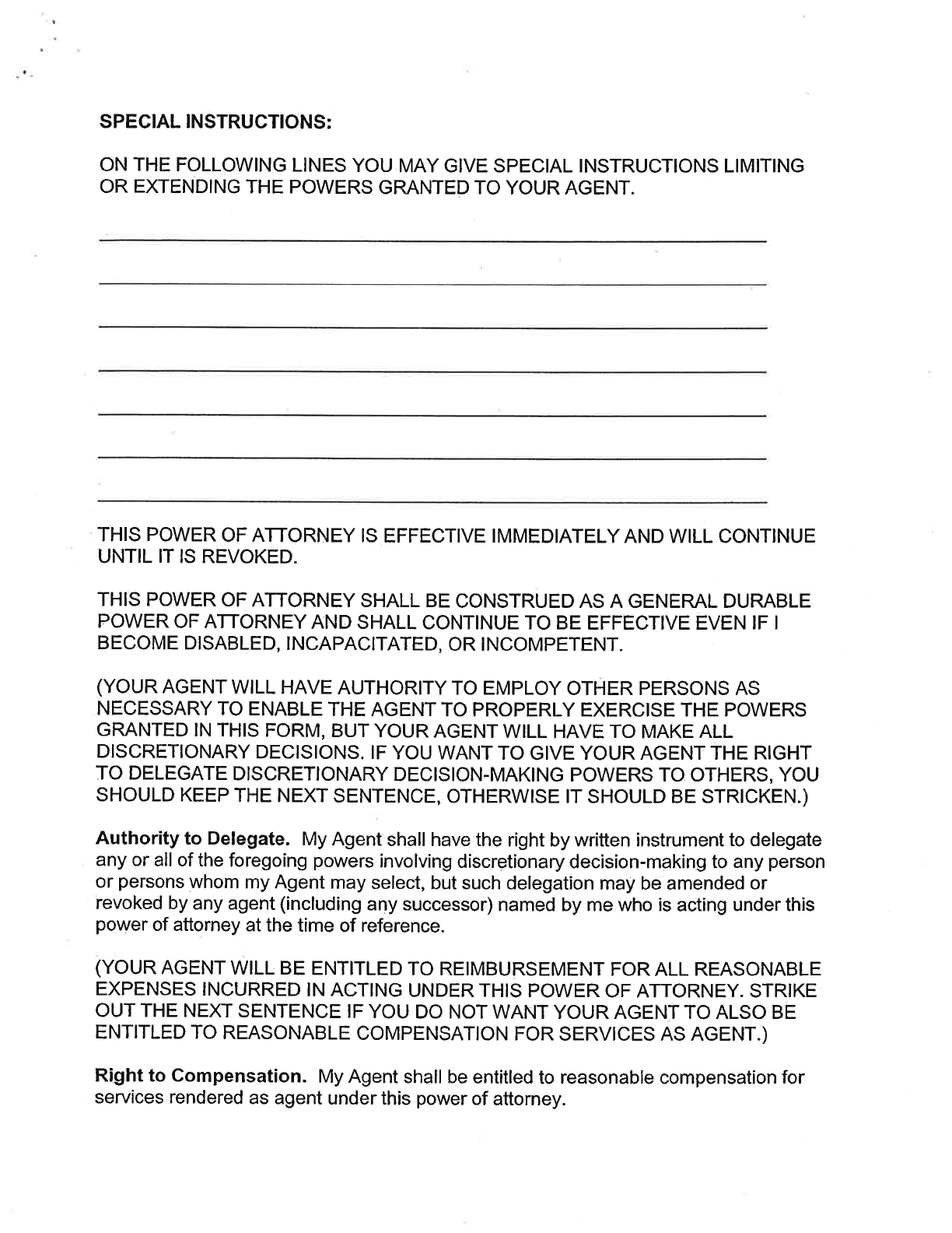 Maryland General Durable Power of Attorney Form
