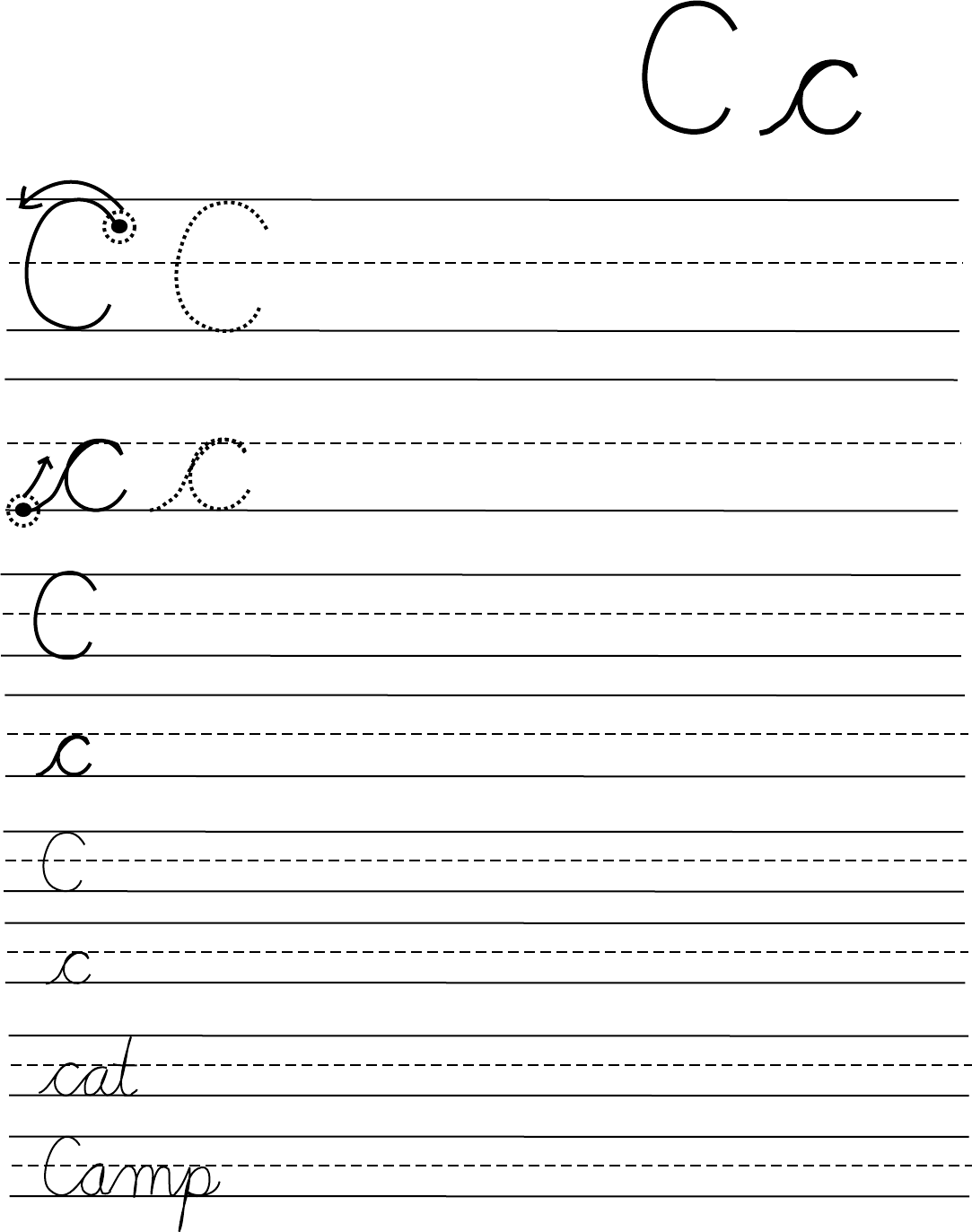 Cursive Letters Chart 1