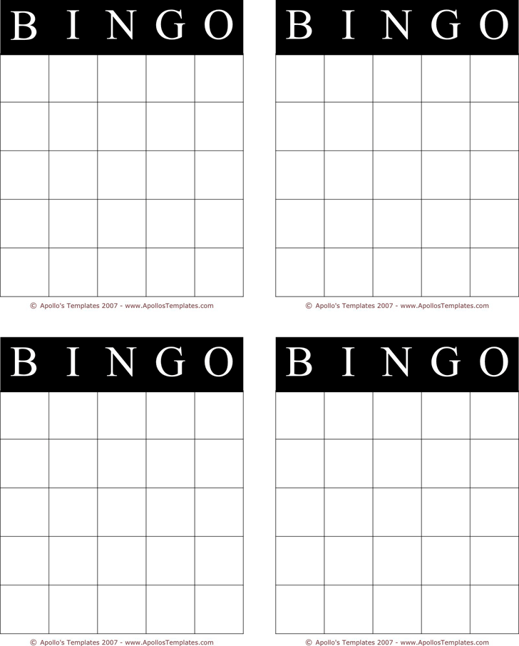 Free Bingo Card Template - PDF | 166KB | 1 Page(s)