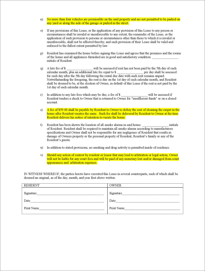 Blank Lease Agreement 1 Page 3