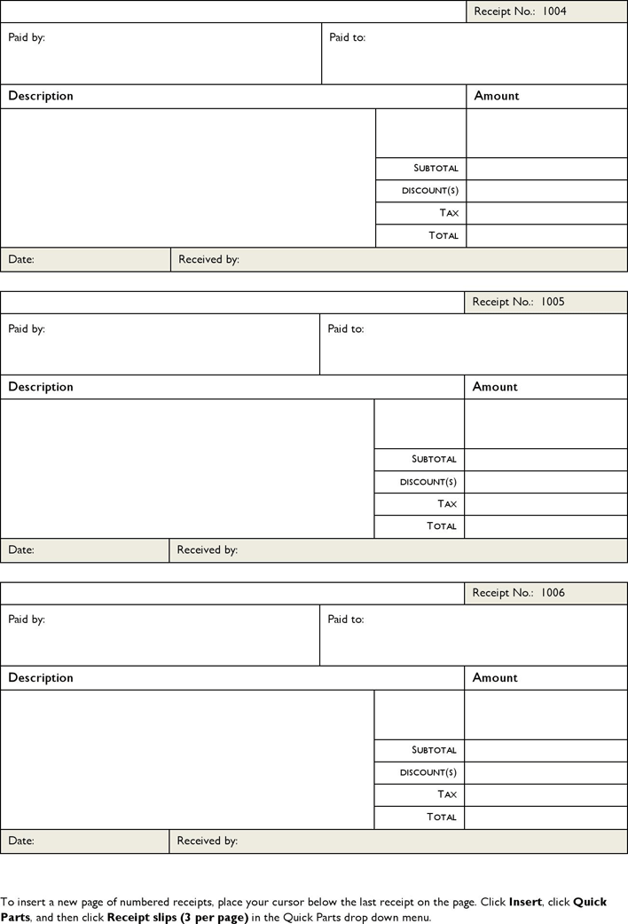 Blank Receipt Template 2 Page 2