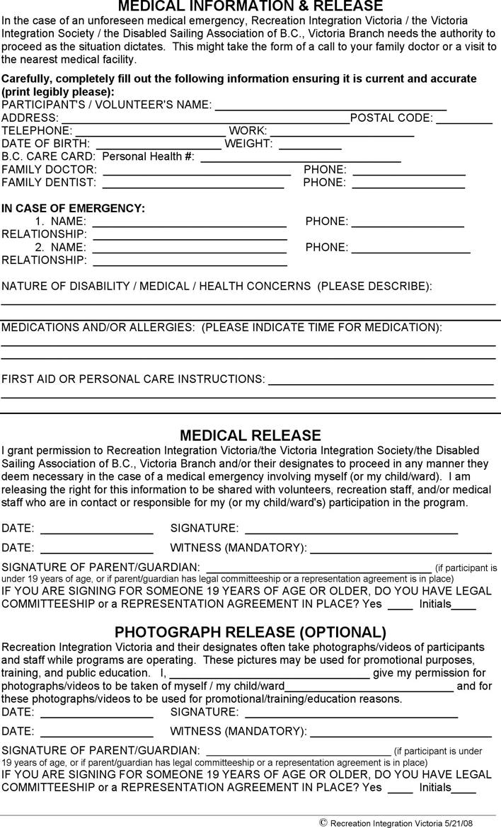 British Columbia Medical Information & Release Form Page 3