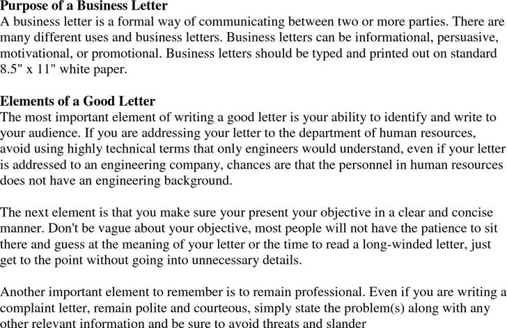 Business Letter Examples