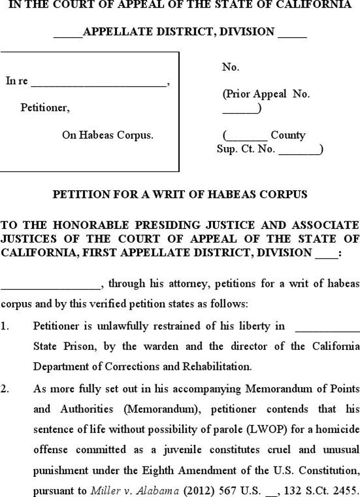 California Petition for a Writ of Habeas Corpus Page 3