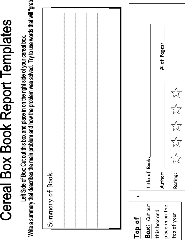 Cereal Box Book Report Template 3 Page 2