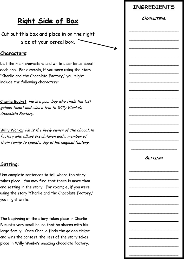 Free Cereal Box Book Report Template Pdf 422kb 3 Page S Page 3