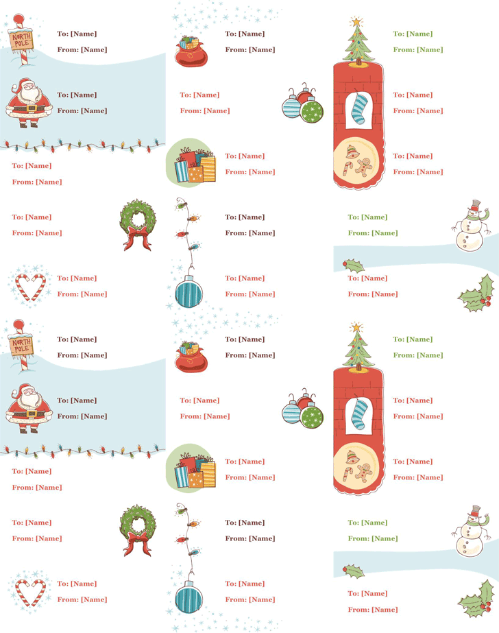 Christmas Gift Tag Label Template