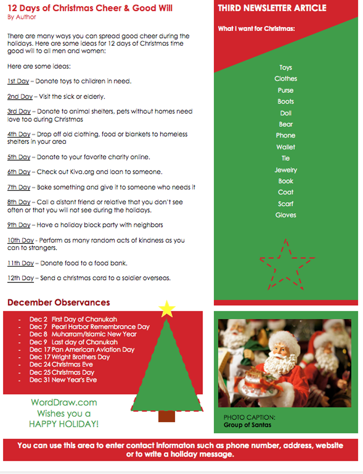 Christmas Newsletter 3 Page 2