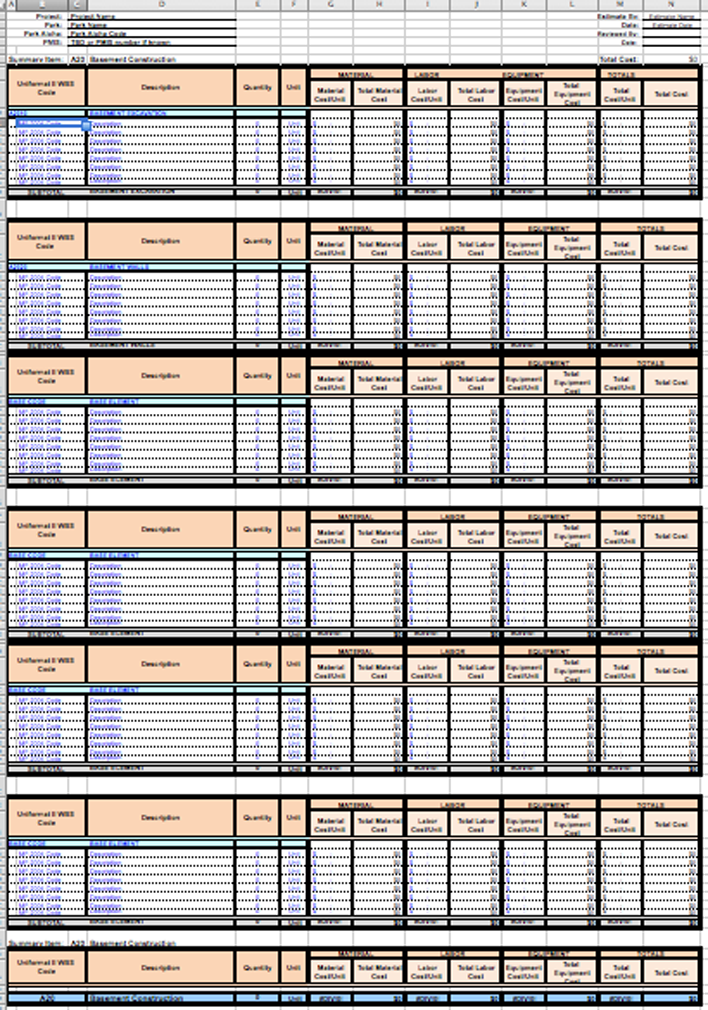 Class A Const Cost Estimate Template Page 5