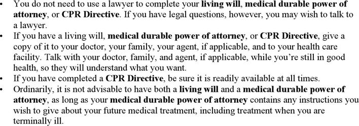 Colorado Advance Medical Directive Form 3 Page 3