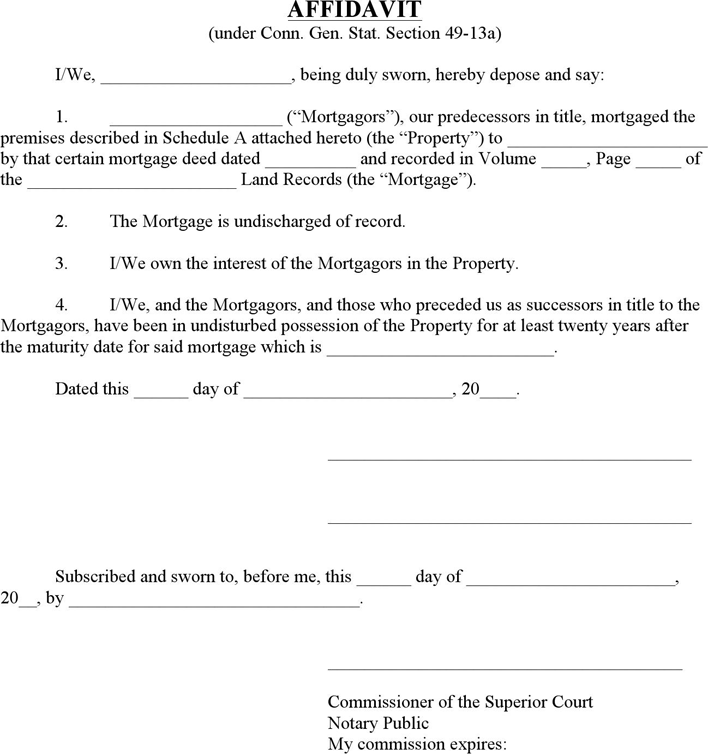 Connecticut Affidavit (Predecessor Is Mortgagor)(Entity) Form Page 2