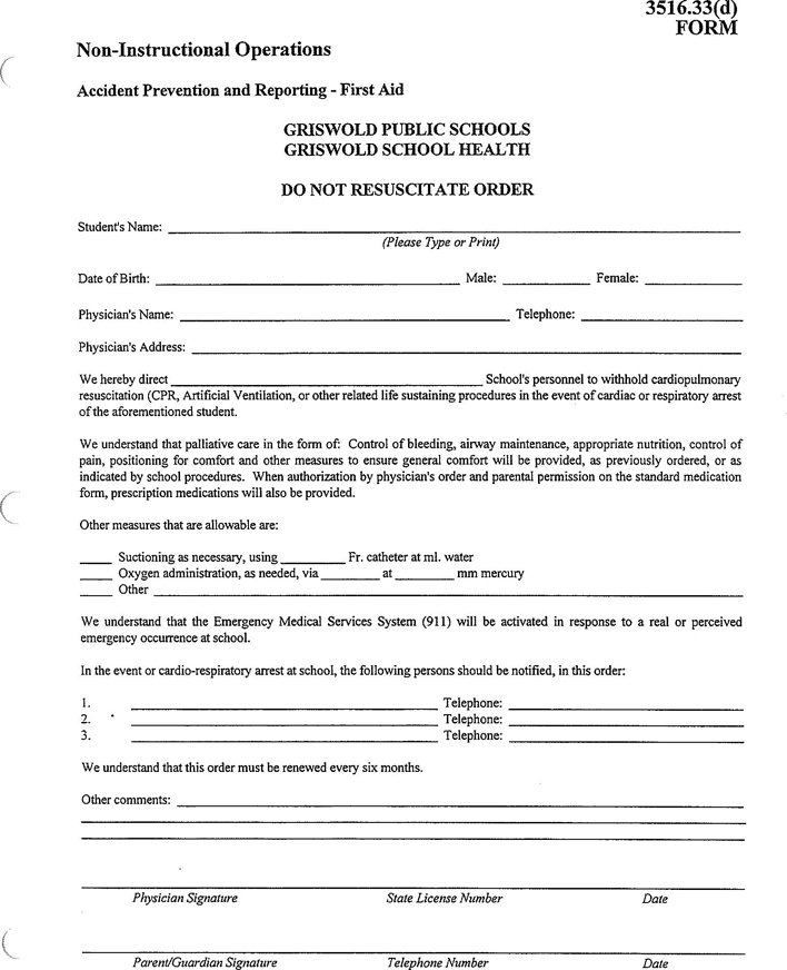 Connecticut Do Not Resuscitate Form Page 4