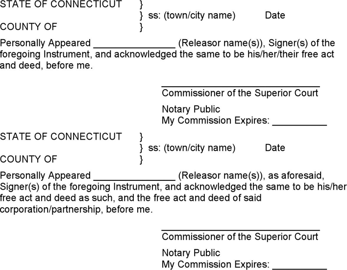 Connecticut Quitclaim Deed Form Page 2