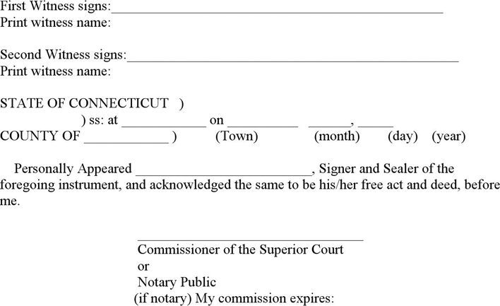 Connecticut Statutory Power of Attorney Form Page 3