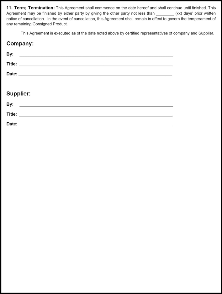 Consignment Agreement Template 3 Page 2