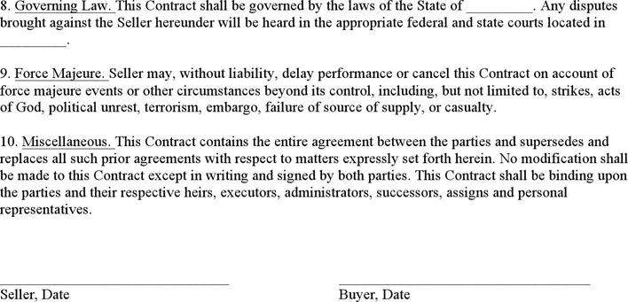 Contract for Sale of Goods Page 2