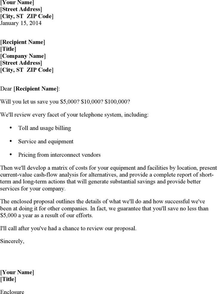 Cover Letter for Proposal from Service Consultant