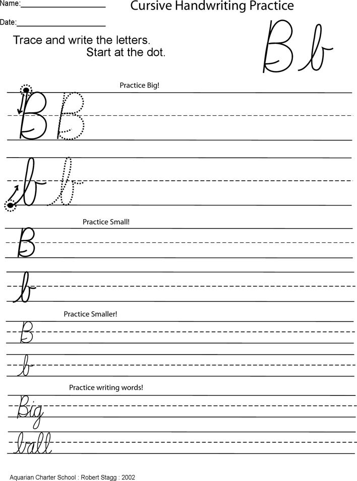 Cursive Letters Chart 1 Page 2