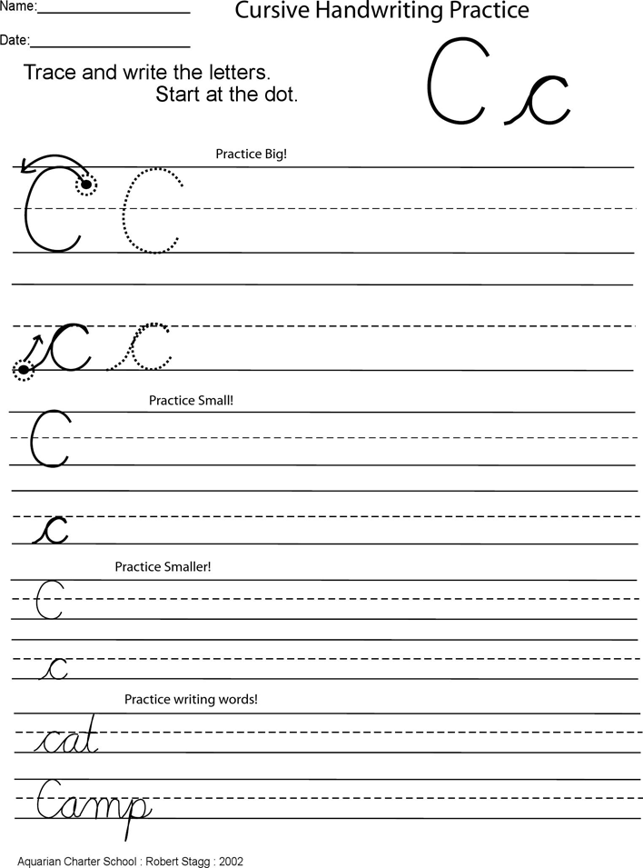 Cursive Letters Chart 1 Page 3