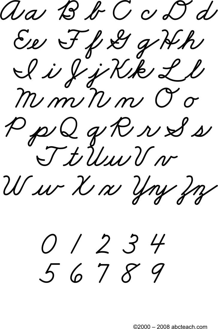 Cursive Letters Chart 3