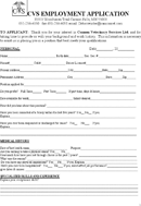 CVS Job Application Form
