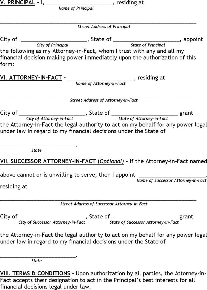 Delaware General Power of Attorney Form Page 2