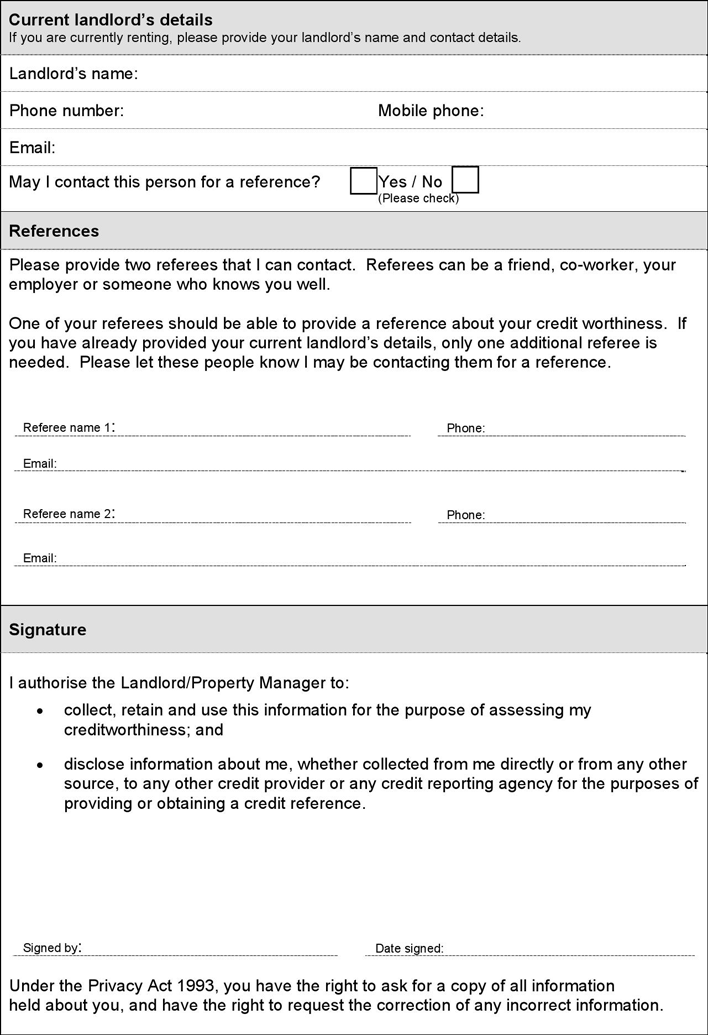 Delaware Rental Application Form Page 2