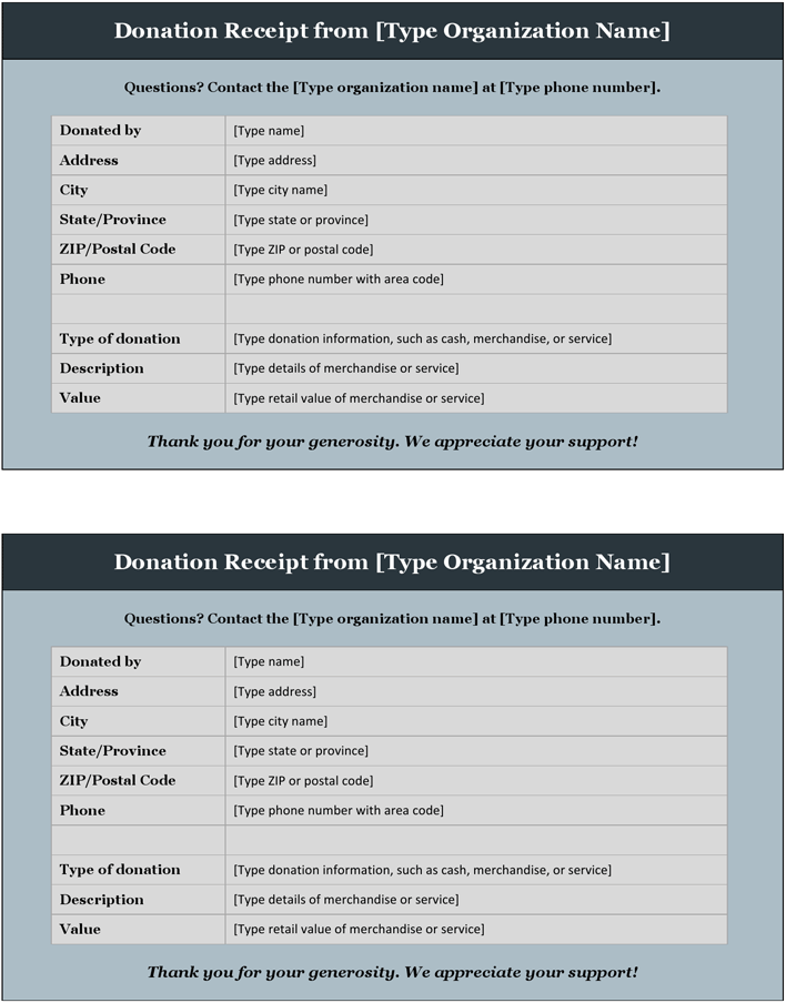 Donation Receipt Template 2 Page 2