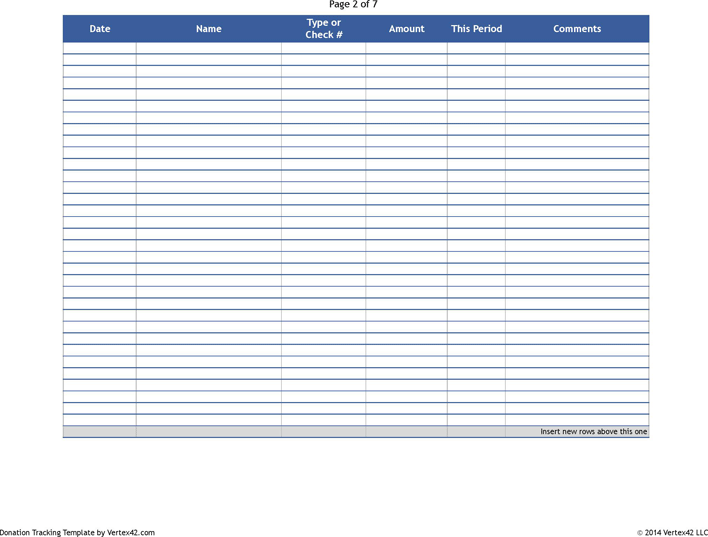 Donation Tracking Template Page 2