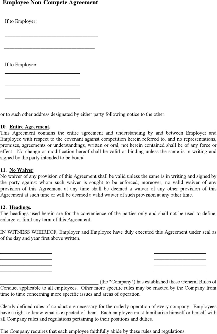 Employee Non-Compete Agreement Page 3