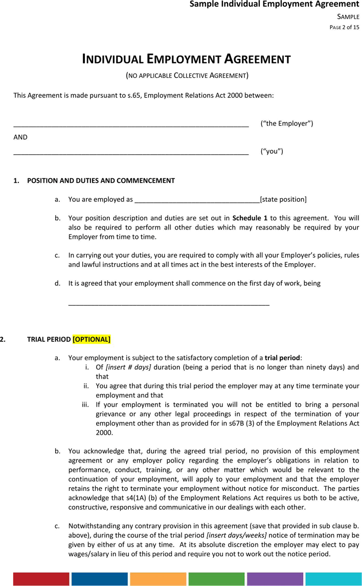 Employment Contract Template 3 Page 2