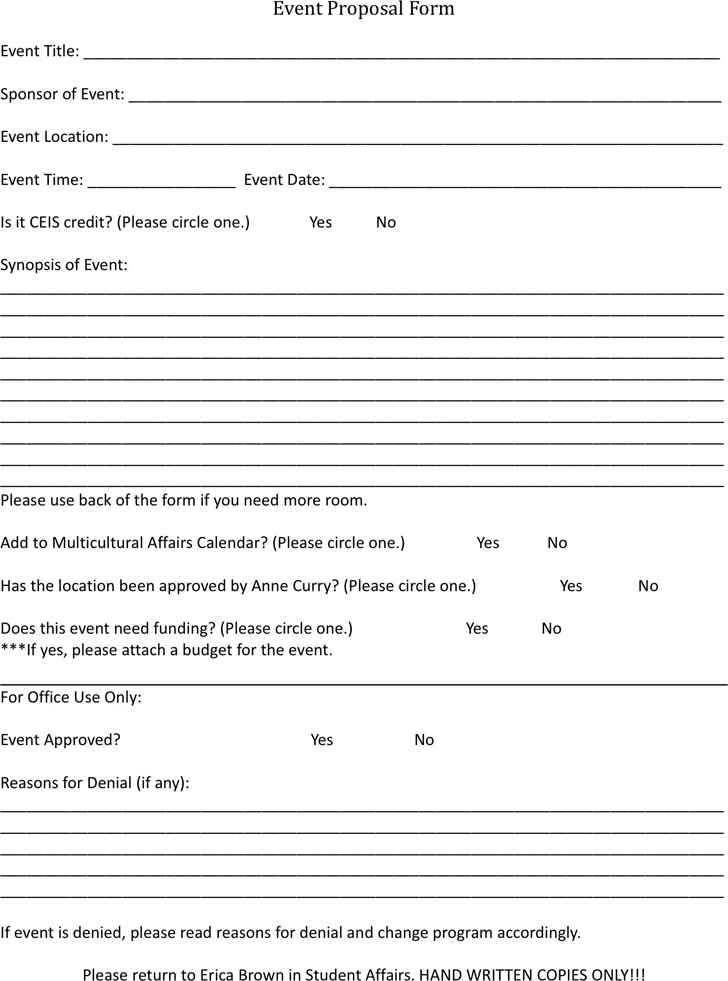 Event Proposal Template 3